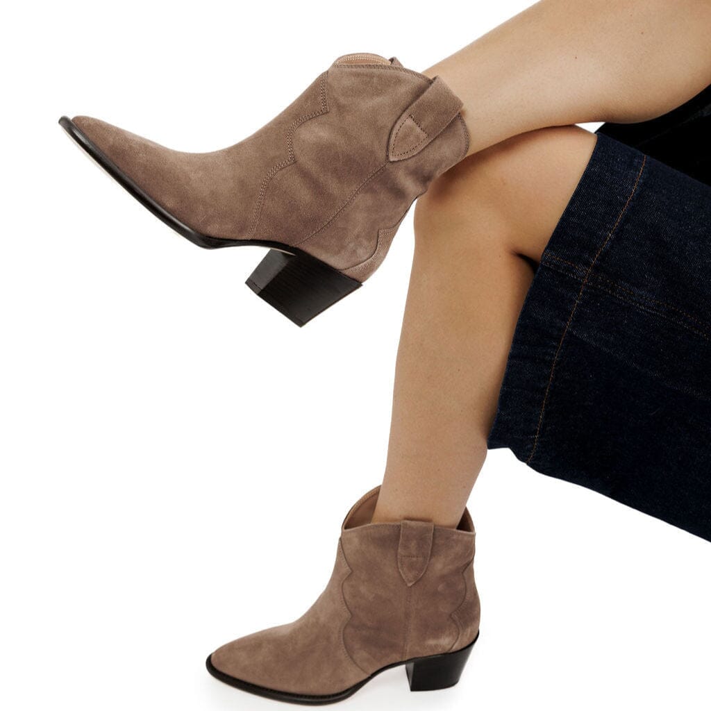 ANNA F - Stivaletto Texano - 9931 - Velour Visone Scarpe Donna Anna F.