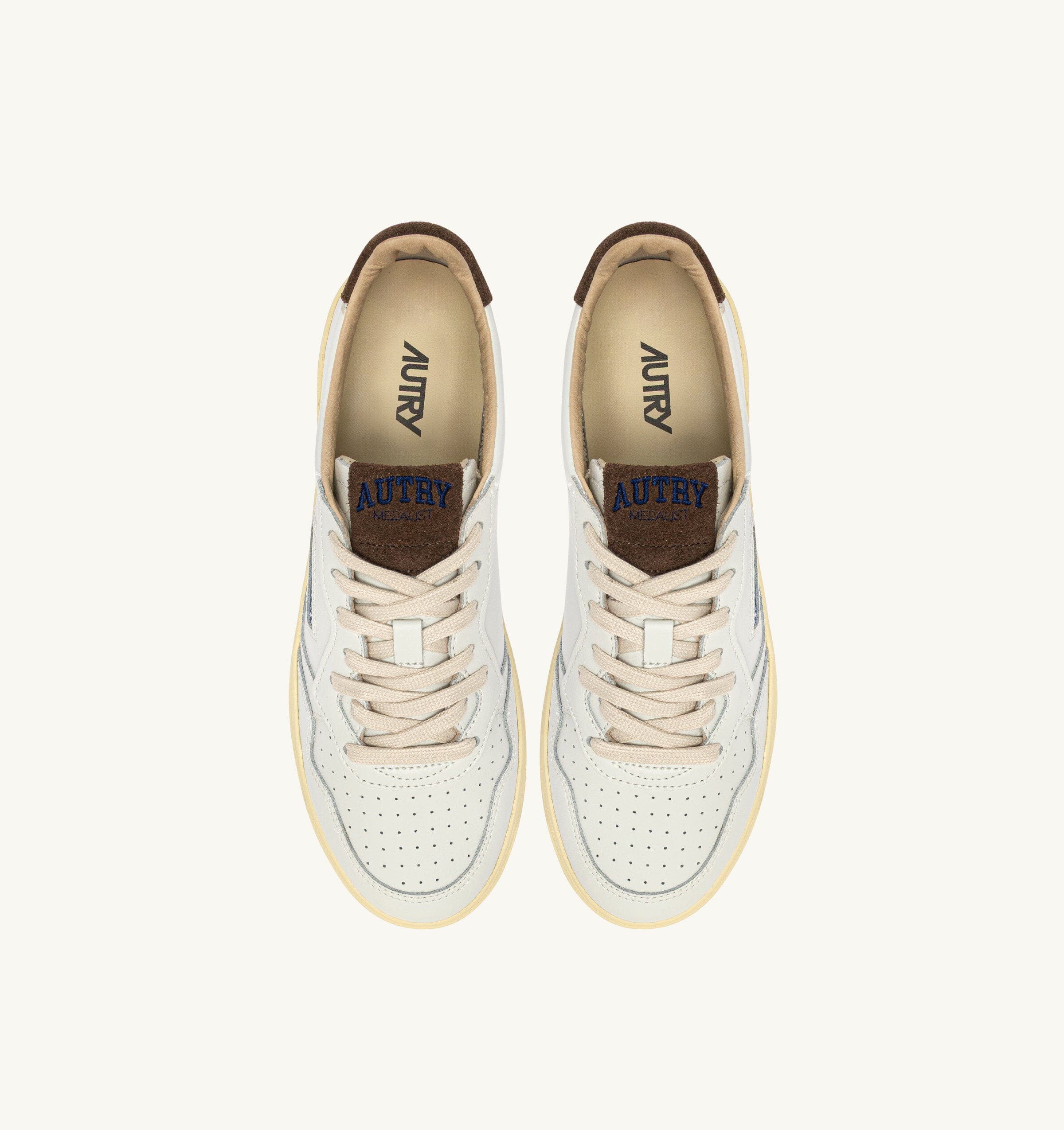 AUTRY - AULM HJ03 - Sneakers MEDALIST - Bianco Marrone Scarpe Uomo AUTRY - Collezione uomo