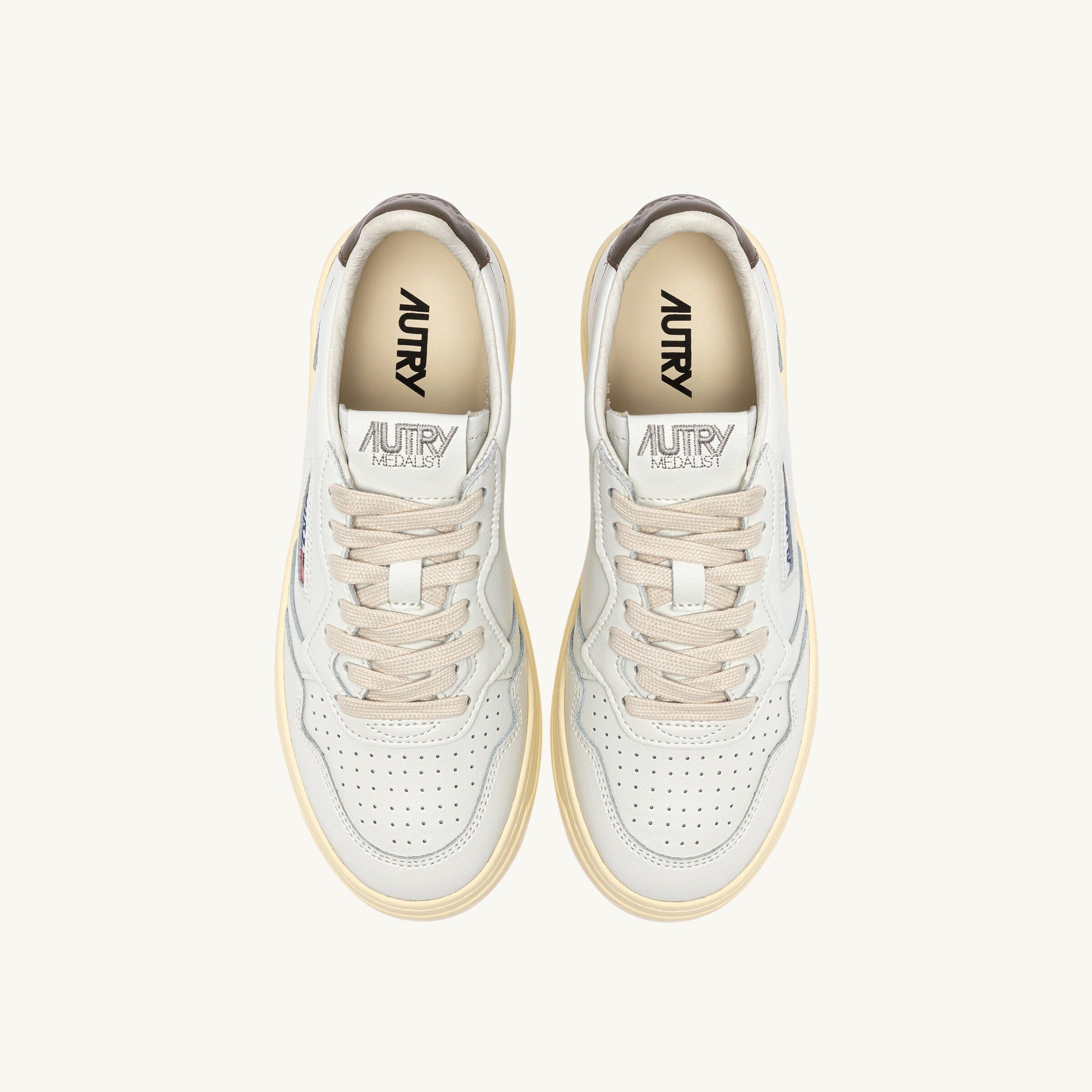 AUTRY - AULM LL28 - Sneakers MEDALIST - Bianco Marrone Scarpe Uomo AUTRY - Collezione uomo