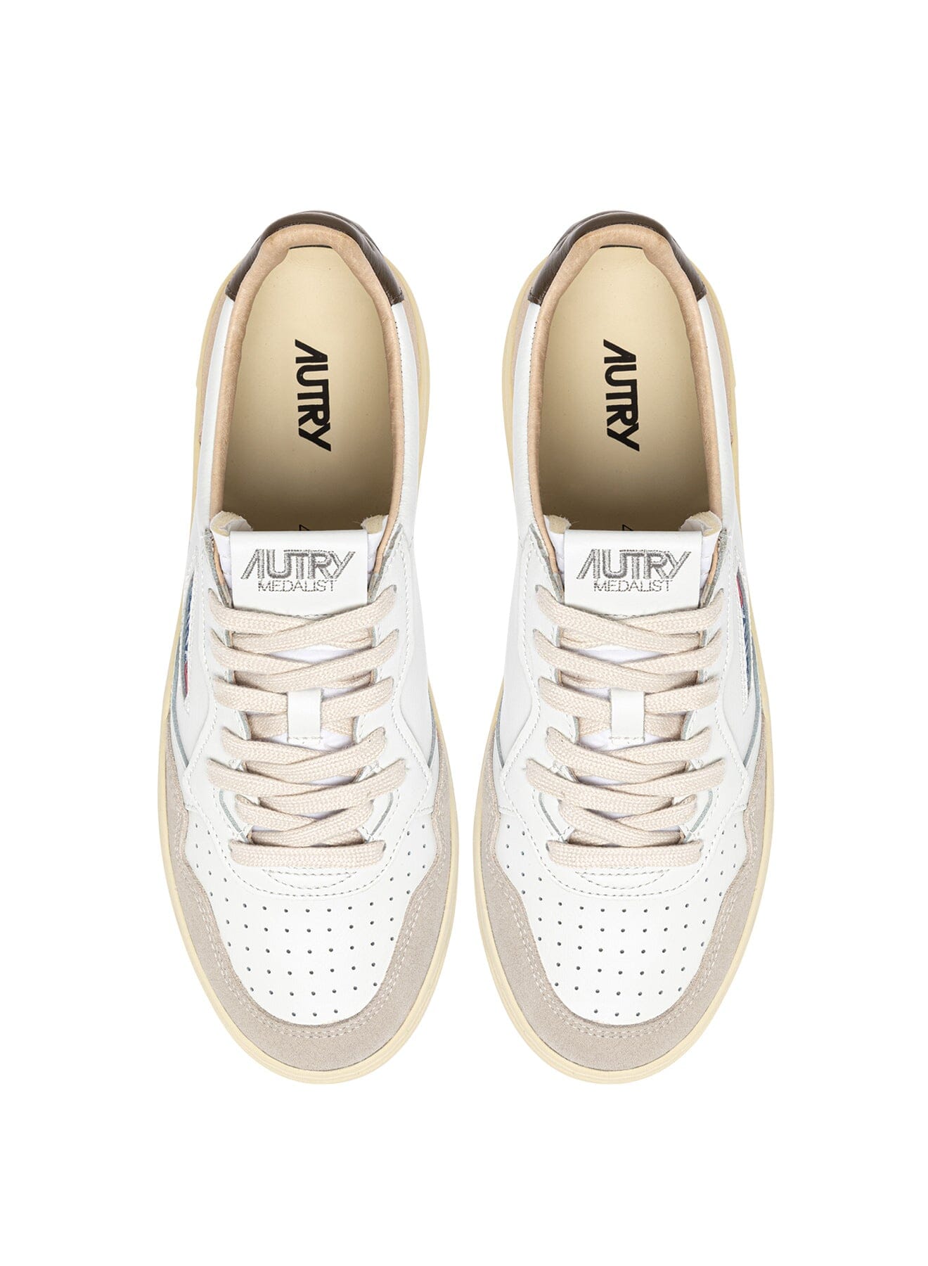 AUTRY - AULM LS15 - Sneakers MEDALIST - Bianco Marrone Scarpe Uomo AUTRY - Collezione uomo