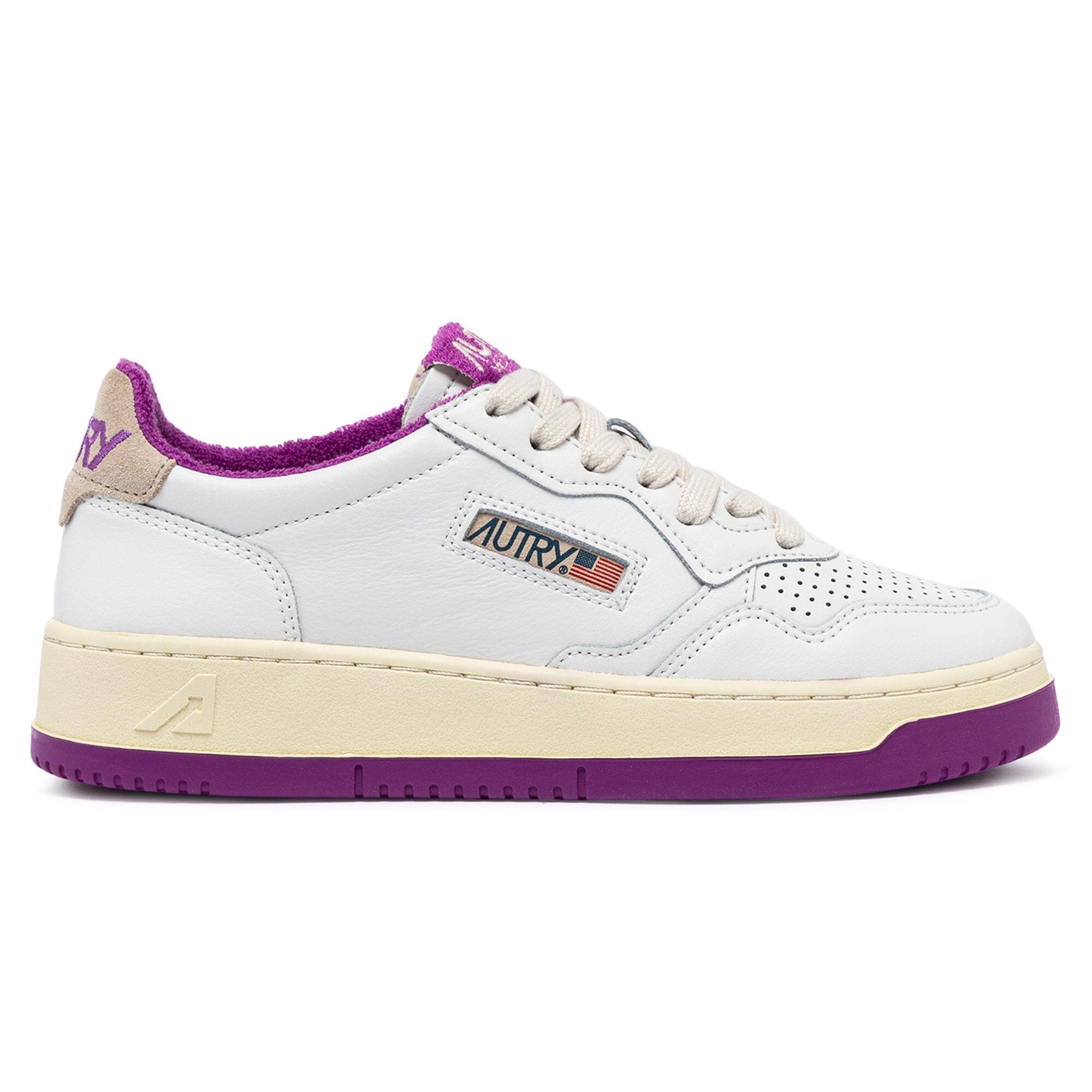 AUTRY - AULW VS04 -Sneakers LOW WOM LEAT - Bianco Viola Scarpe Donna AUTRY - Collezione donna