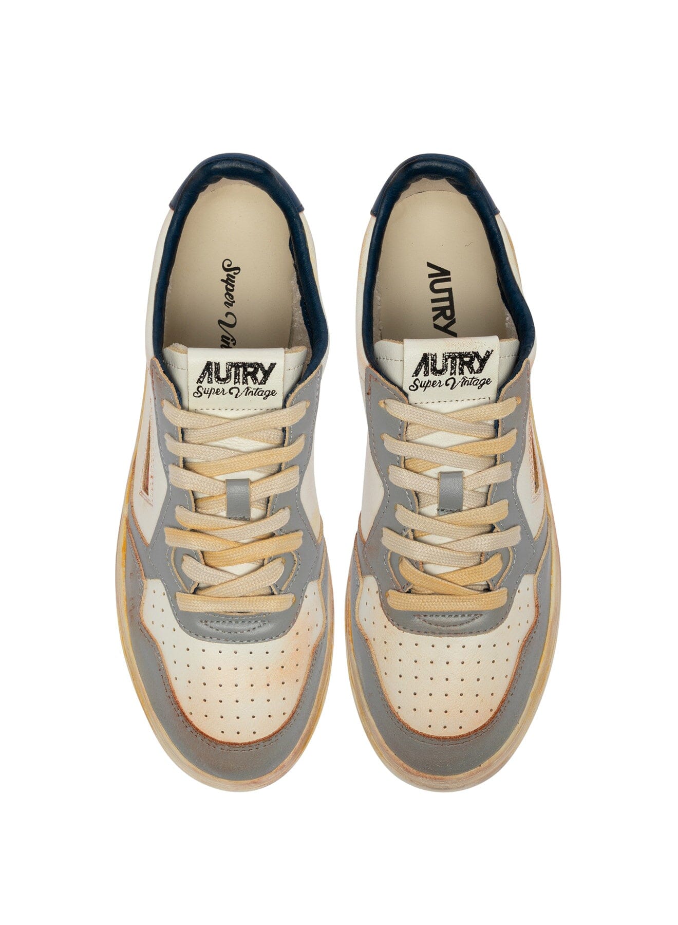 AUTRY - Sneakers - AVLM SV09 - LOW MAN LEAT VINTAGE - Blu Grigio Scarpe Uomo AUTRY - Collezione uomo
