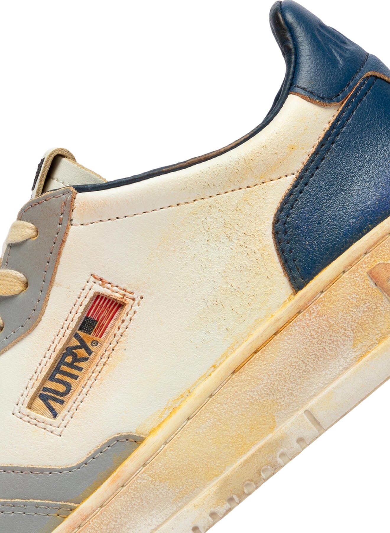AUTRY - Sneakers - AVLM SV09 - LOW MAN LEAT VINTAGE - Blu Grigio Scarpe Uomo AUTRY - Collezione uomo