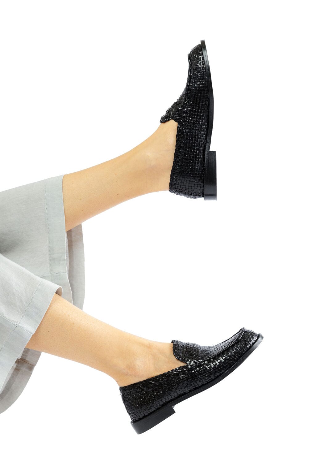 POESIE VENEZIANE - Mocassino - SPG30 - Pelle Nero Intreccio Scarpe Donna POESIE VENEZIANE
