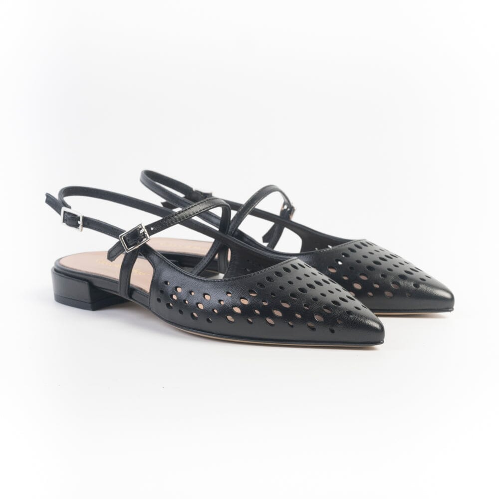 CappellettoShop - Sling Back - Pauline82 - nero traforato Scarpe Donna CAPPELLETTO 1948