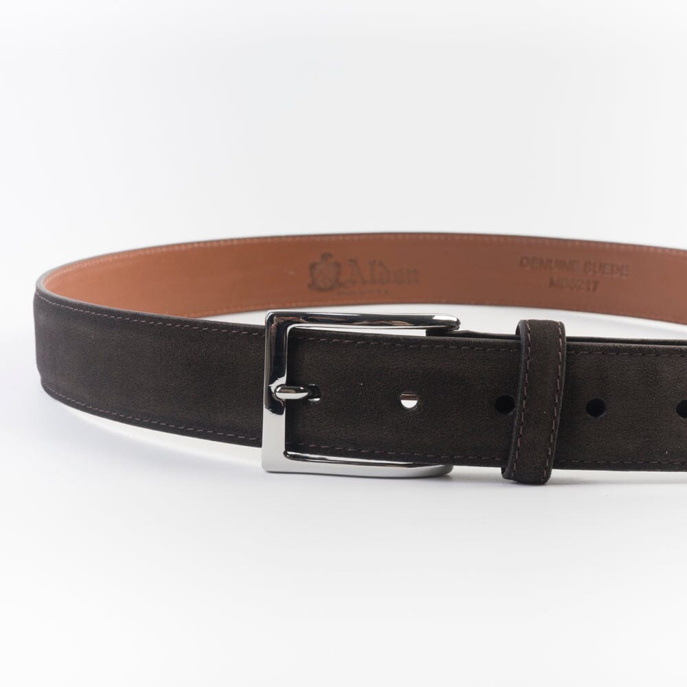 ALDEN - Cintura 5217 - Camoscio Dark Chocolate Accessori Uomo Alden