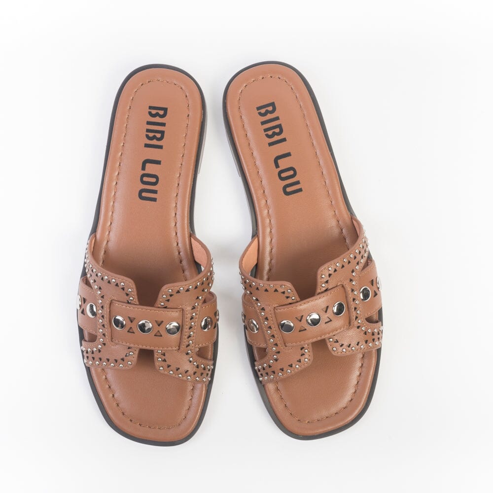 BIBI LOU - Mules - Holly 752Z10VK - Borchie Cuoio Scarpe Donna BIBI LOU