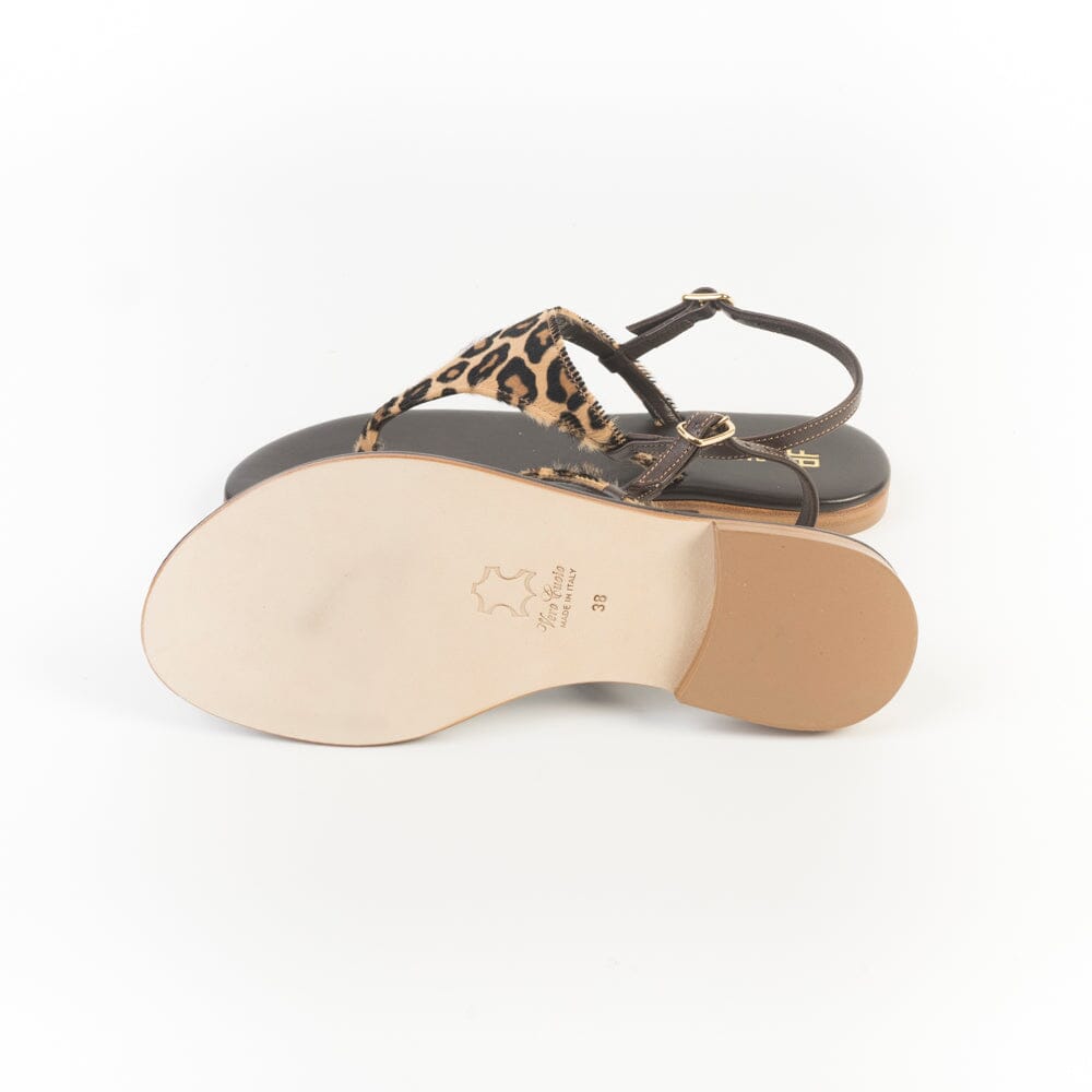 PAOLA FIORENZA - Sandali bassi infradito Triangolo - Cavallino Leo Scarpe Donna PAOLA FIORENZA