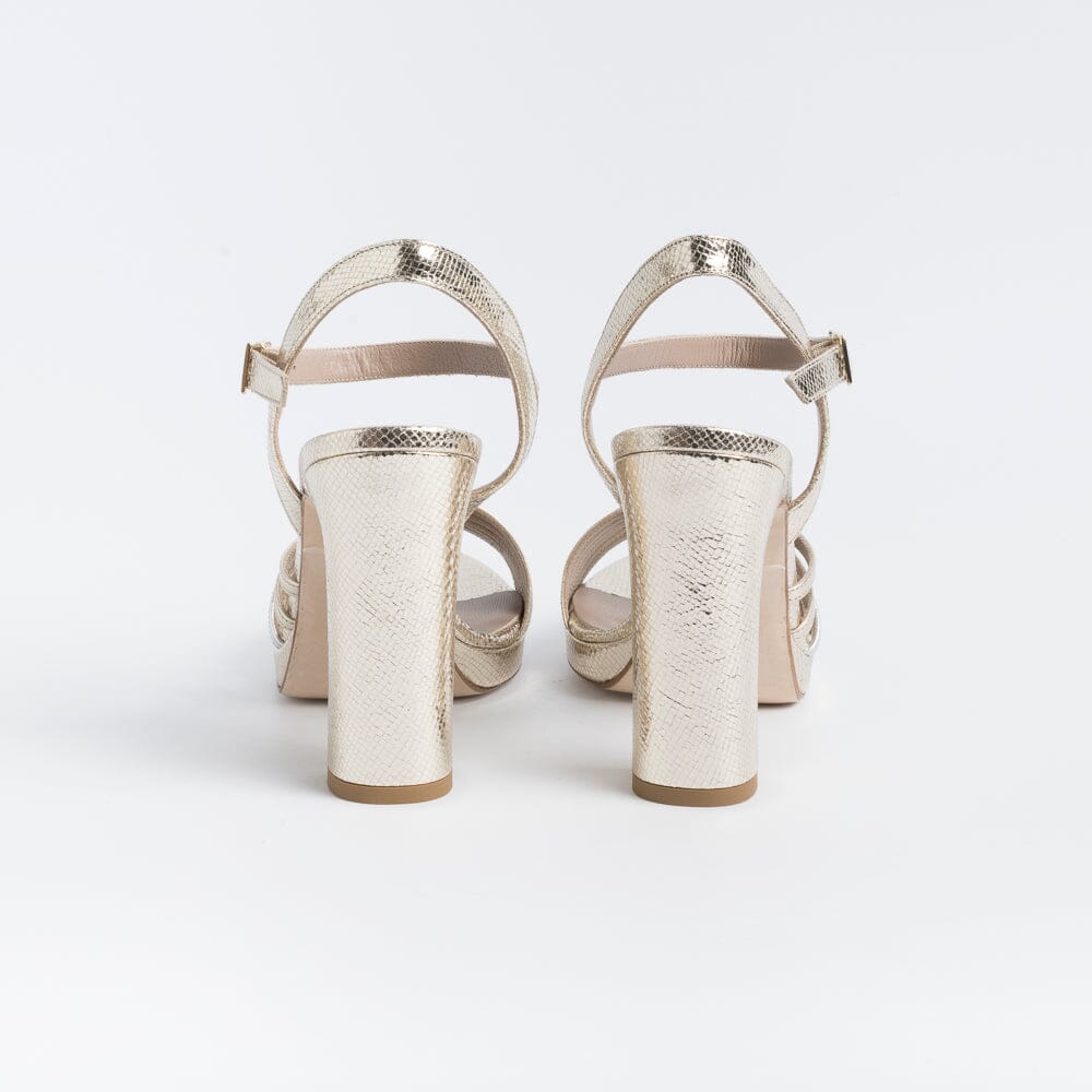CHEVILLE - Sandali con Tacco - Nicky- Laminato Platino Scarpe Donna CHEVILLE