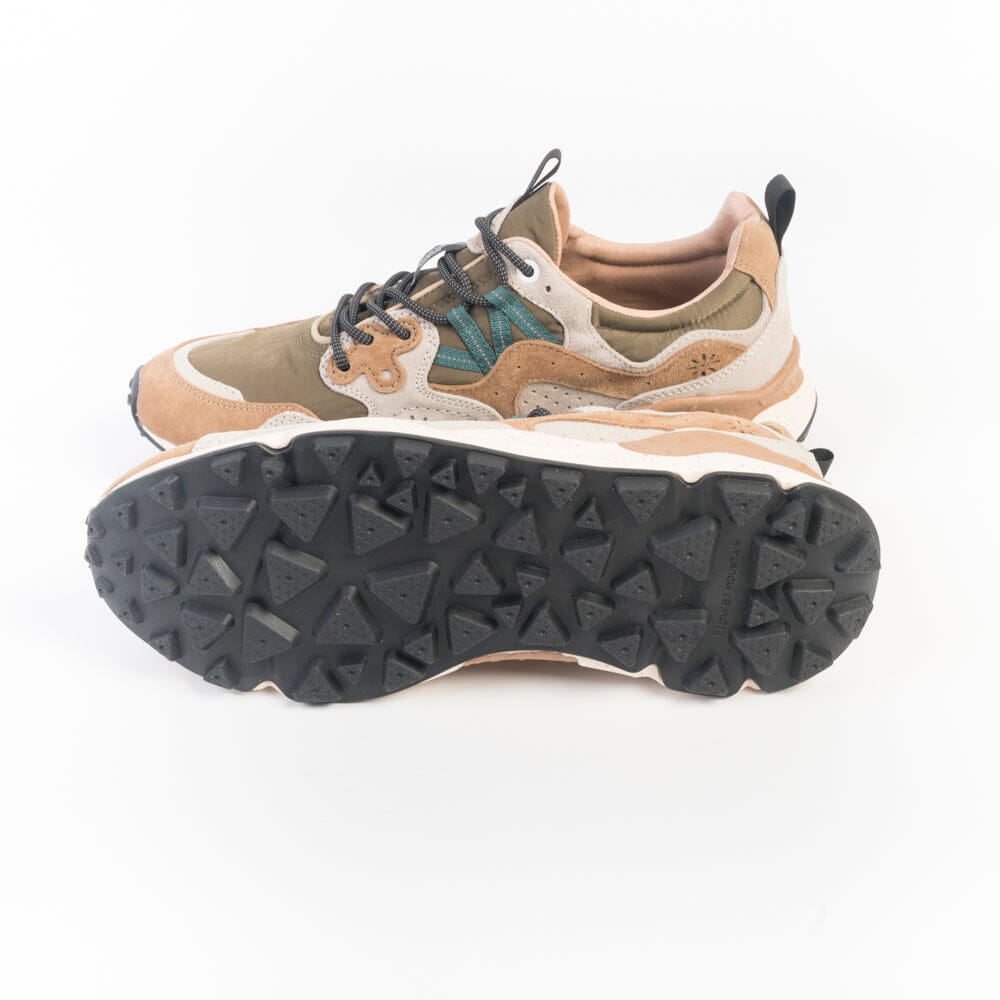 FLOWER MOUNTAIN - Sneakers Yamano 3 - 1E98 - Verde Brown Taupe Scarpe Uomo FLOWER MOUNTAIN