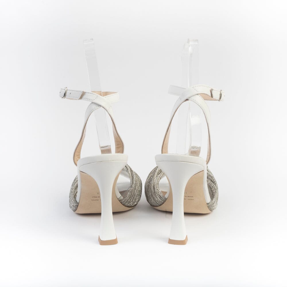 PAOLA FIORENZA - Sandali con Tacco - Scarlett - Cristalli - Bianco Scarpe Donna PAOLA FIORENZA