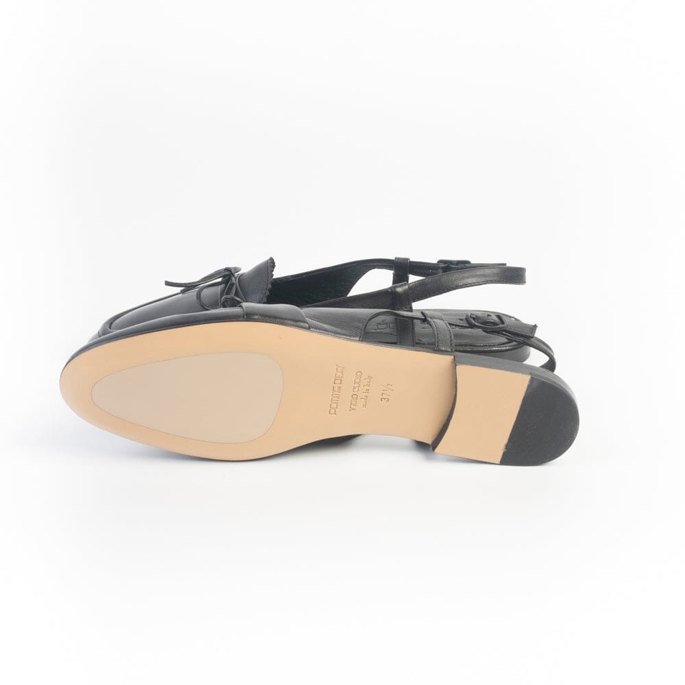 POMME D'OR - Sling Back 1233 - Pelle Nero Scarpe Donna POMME D' OR