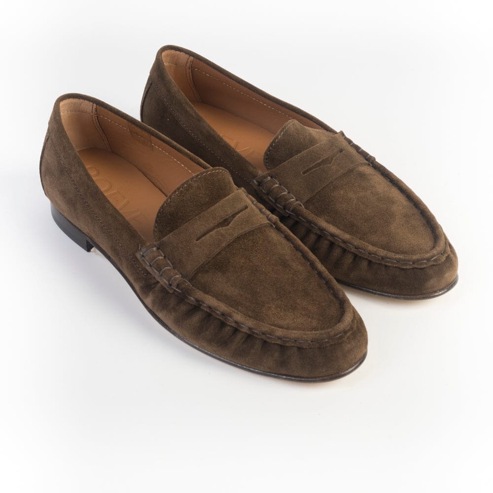 POEVE - Mocassino - DO27 - Vitello Scamosciato Testa di Moro Scarpe Donna POESIE VENEZIANE