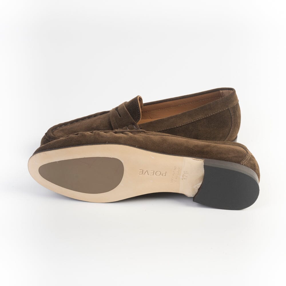 POEVE - Mocassino - DO27 - Vitello Scamosciato Testa di Moro Scarpe Donna POESIE VENEZIANE