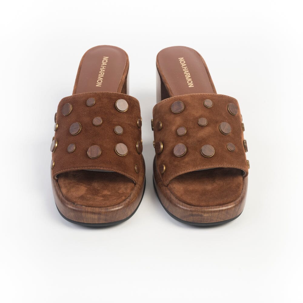 NOAH HARMON - Mule con tacco - 10296 - Camoscio Cuoio Scarpe Donna NOAH HARMON - Collezione Donna