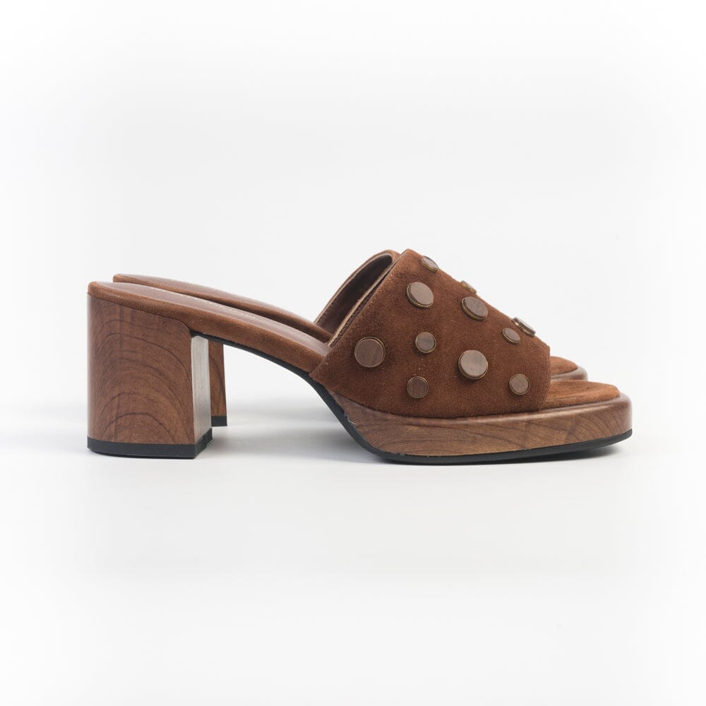 NOAH HARMON - Mule con tacco - 10296 - Camoscio Cuoio Scarpe Donna NOAH HARMON - Collezione Donna