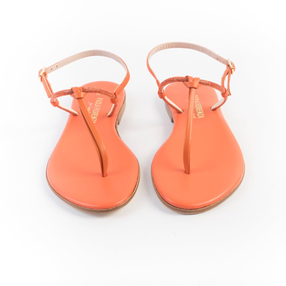 PAOLA FIORENZA - Sandali bassi infradito in microcristalli - FD05 - Arancione Scarpe Donna PAOLA FIORENZA