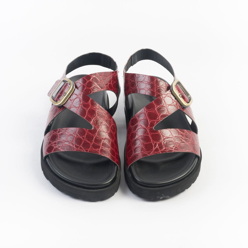CappellettoShop - Sandali Bassi - 214 - Cocco Rosso Scarpe Donna CAPPELLETTO 1948