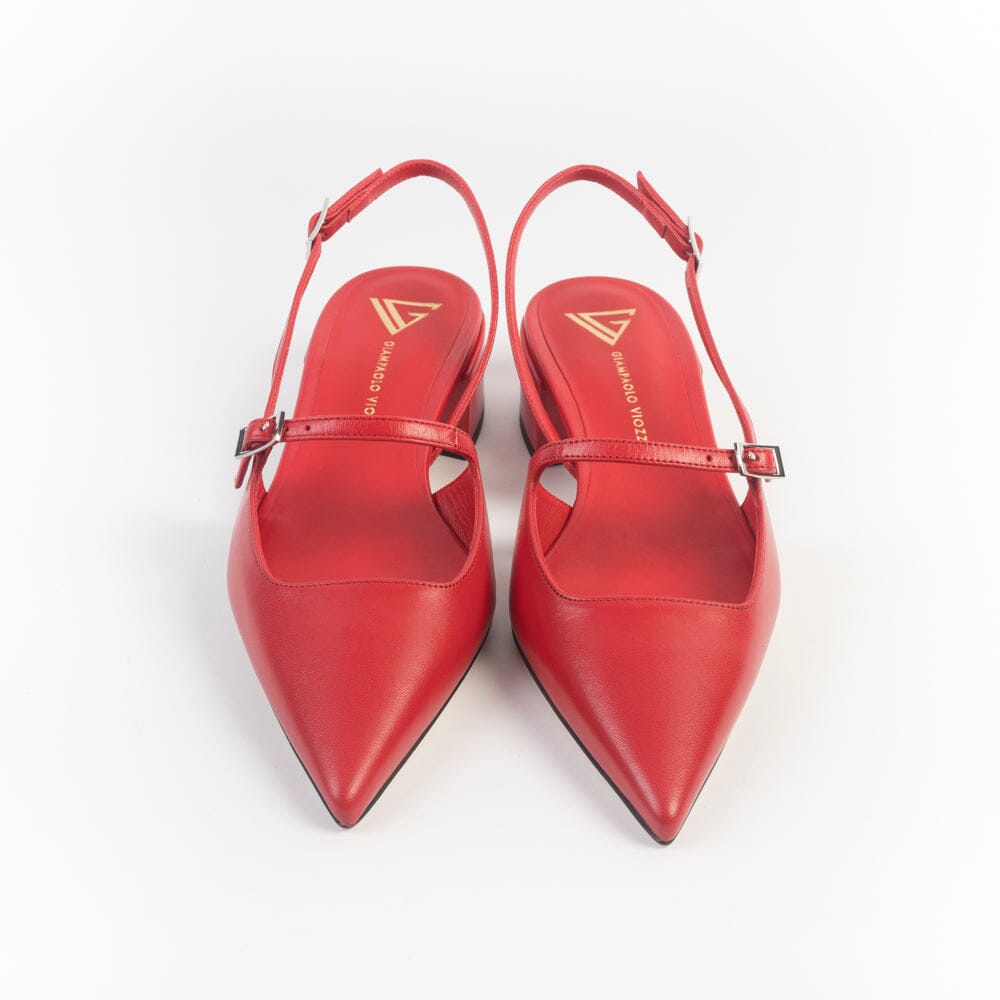 GIAMPAOLO VIOZZI - Sling Back - JA231 - Nappa Rosso Scarpe Donna GIAMPAOLO VIOZZI - Collezione Donna