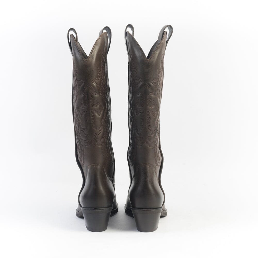 CAPPELLETTOSHOP - GM - Stivale Texano - California - Vitello Testa di moro Scarpe Donna CAPPELLETTO 1948