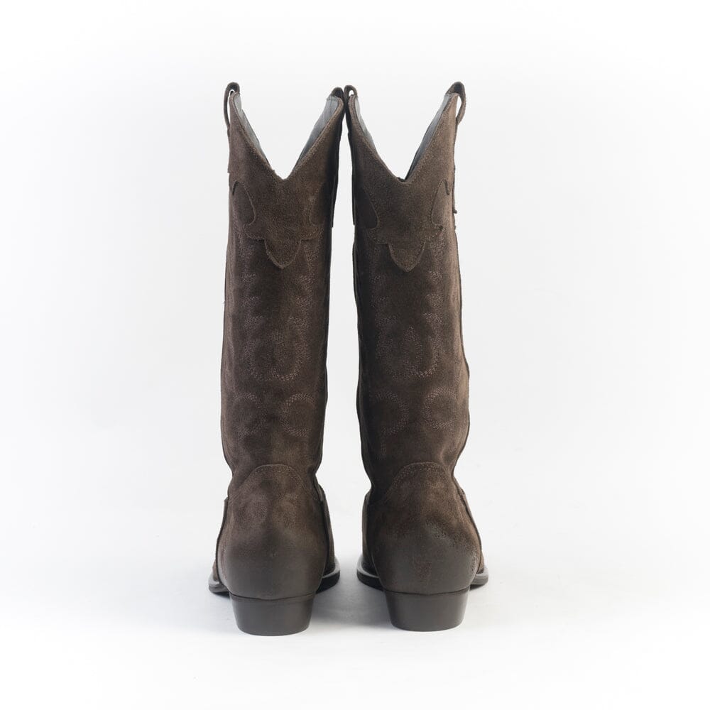 CAPPELLETTOSHOP - GM - Stivale Texano - Guatemala - Camoscio Castagna Scarpe Donna CAPPELLETTO 1948