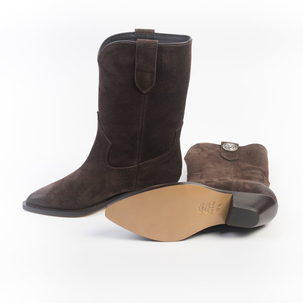 VIA ROMA 15 - Stivaletto Texano 4680 - Velour Psyke Scarpe Donna Via Roma 15