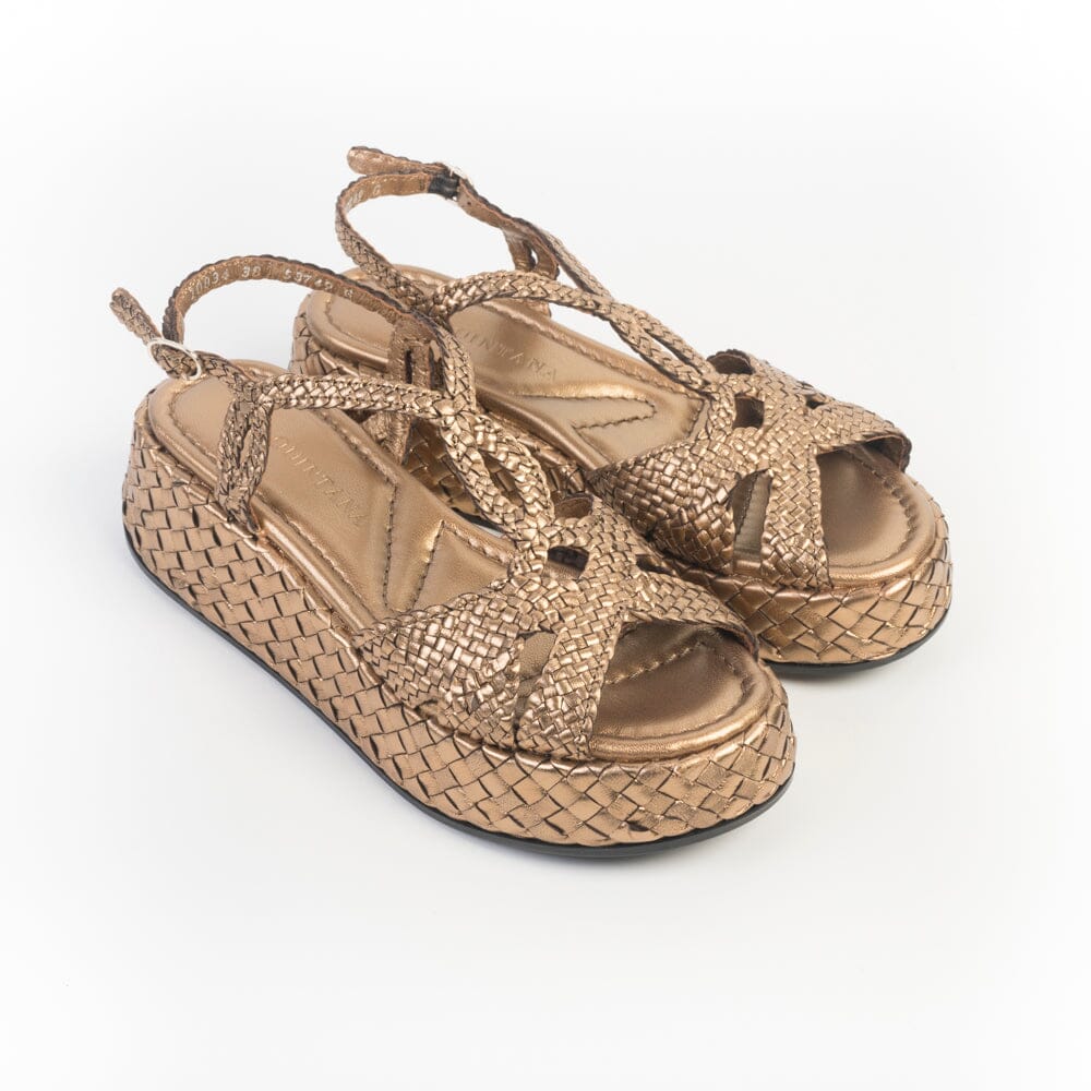 PONS QUINTANA - Sandali Zeppa - MAUI 10834 - Oassi laminato Bronzo Scarpe Donna PONS QUINTANA