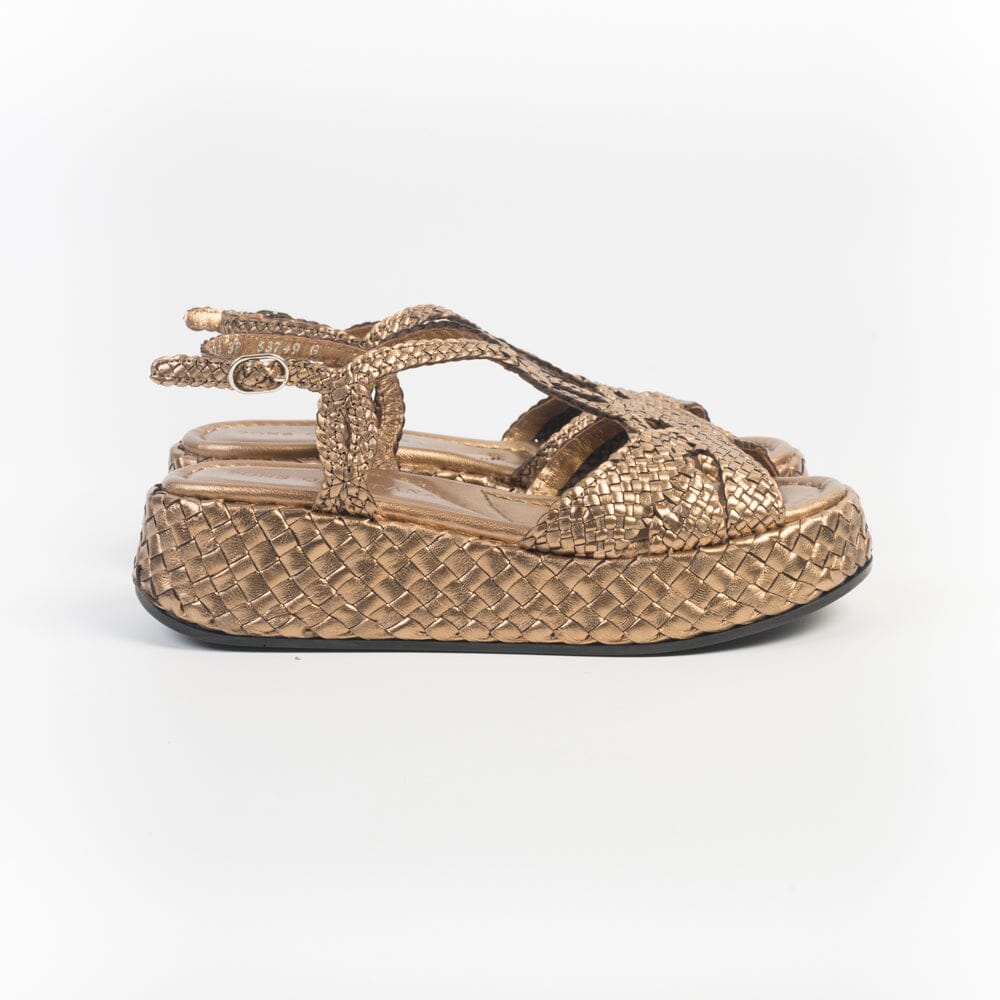 PONS QUINTANA - Sandali Zeppa - MAUI 10834 - Oassi laminato Bronzo Scarpe Donna PONS QUINTANA