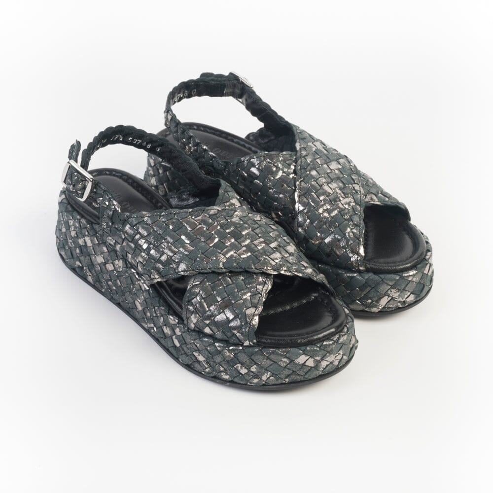 PONS QUINTANA - Sandali Zeppa - MAUI 10829 - Nero incrociato Scarpe Donna PONS QUINTANA