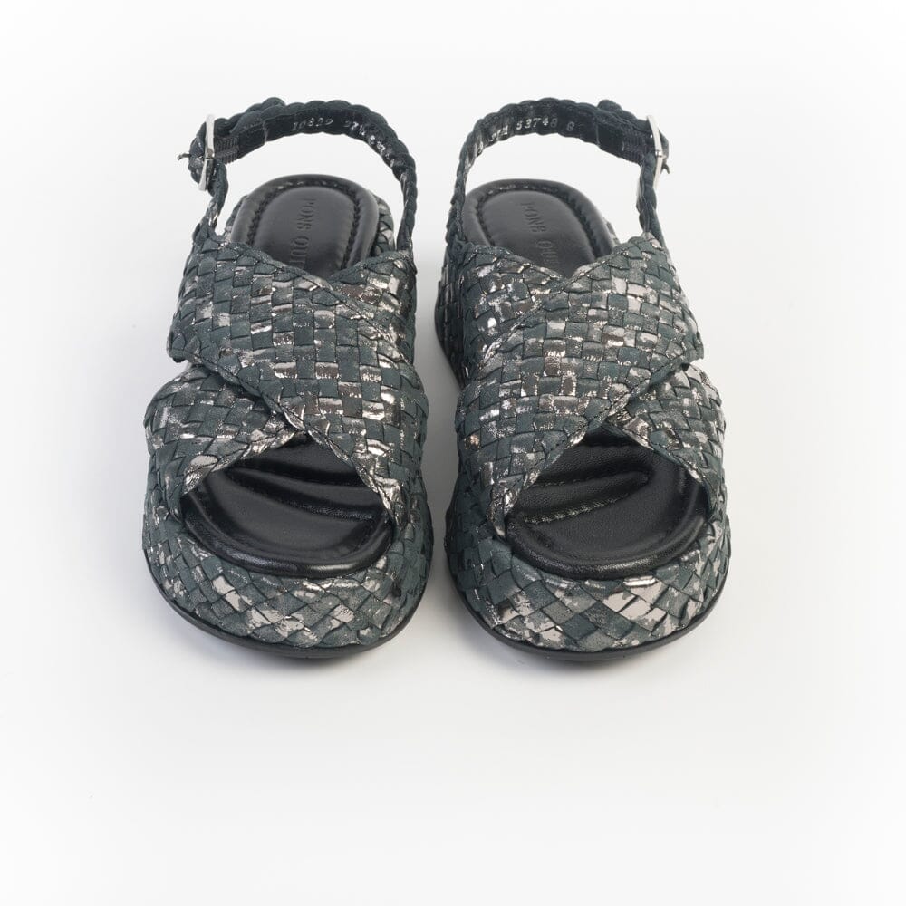 PONS QUINTANA - Sandali Zeppa - MAUI 10829 - Nero incrociato Scarpe Donna PONS QUINTANA