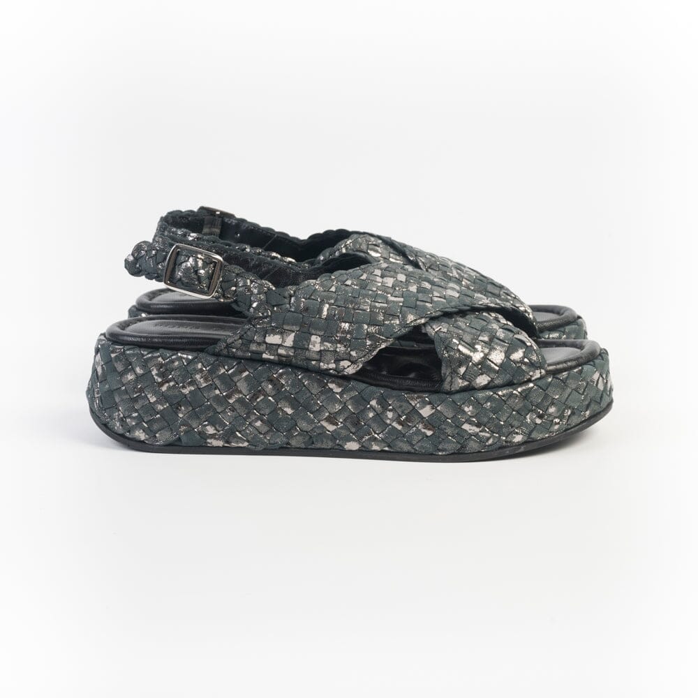 PONS QUINTANA - Sandali Zeppa - MAUI 10829 - Nero incrociato Scarpe Donna PONS QUINTANA