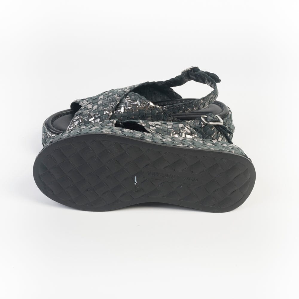 PONS QUINTANA - Sandali Zeppa - MAUI 10829 - Nero incrociato Scarpe Donna PONS QUINTANA