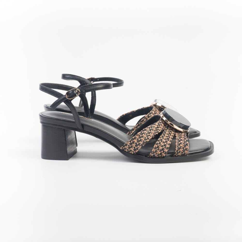 NOAH HARMON - Sandali con tacco - Carmen - 10287 - Nero Beige Scarpe Donna NOAH HARMON - Collezione Donna