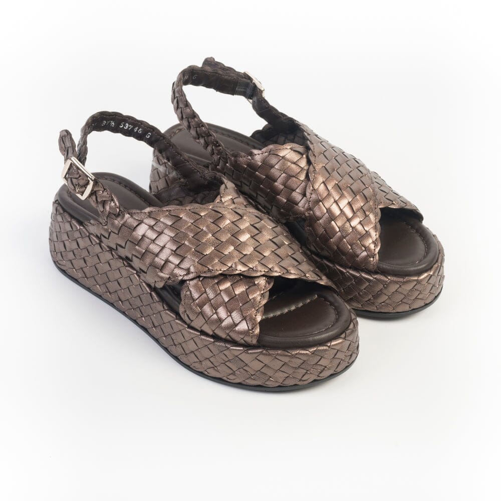 PONS QUINTANA - Sandali Zeppa - MAUI 10829 - Espresso metallizzato Scarpe Donna PONS QUINTANA