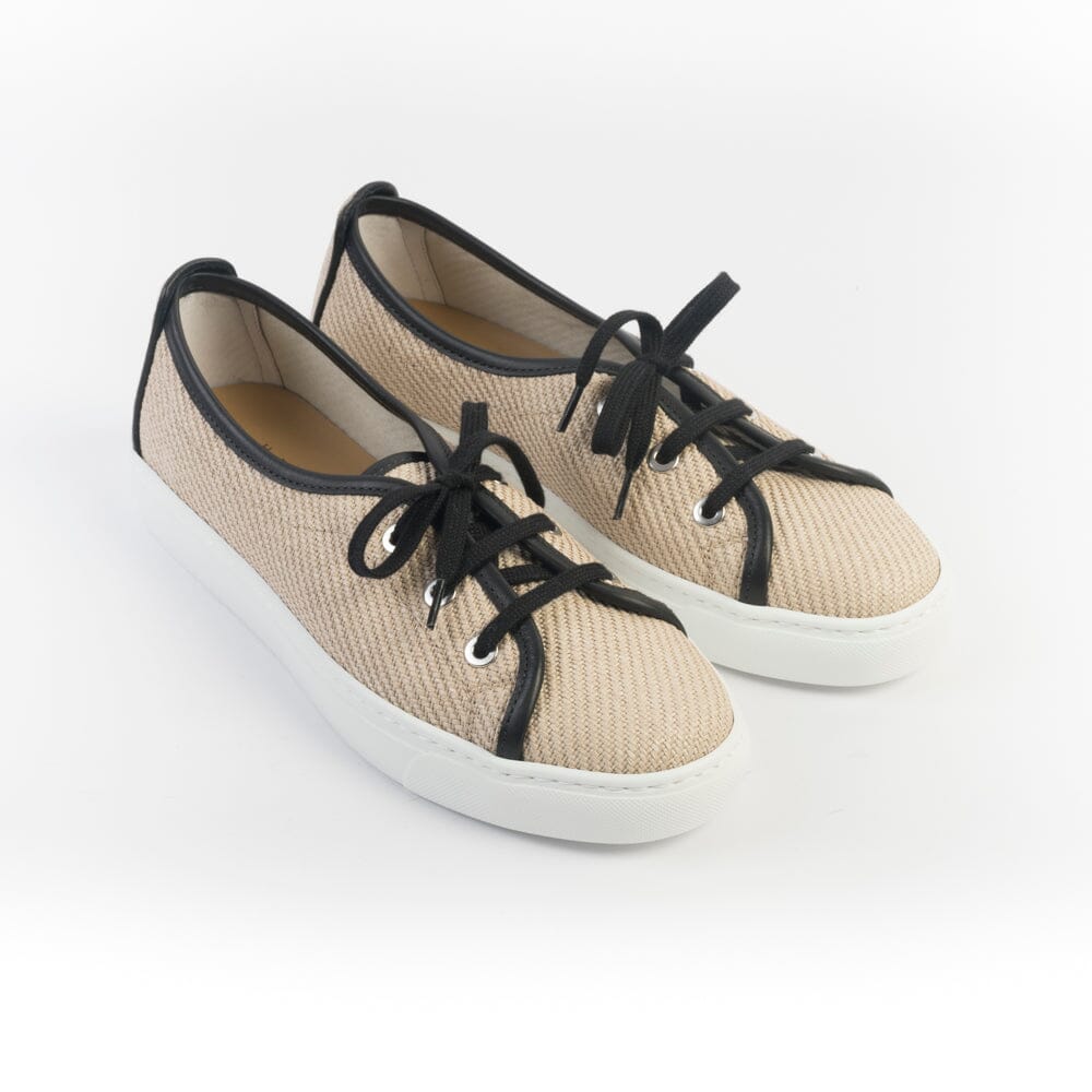HENDERSON - Sneakers - CANDY - Raffia Beige Nero Scarpe Donna HENDERSON - Collezione Donna