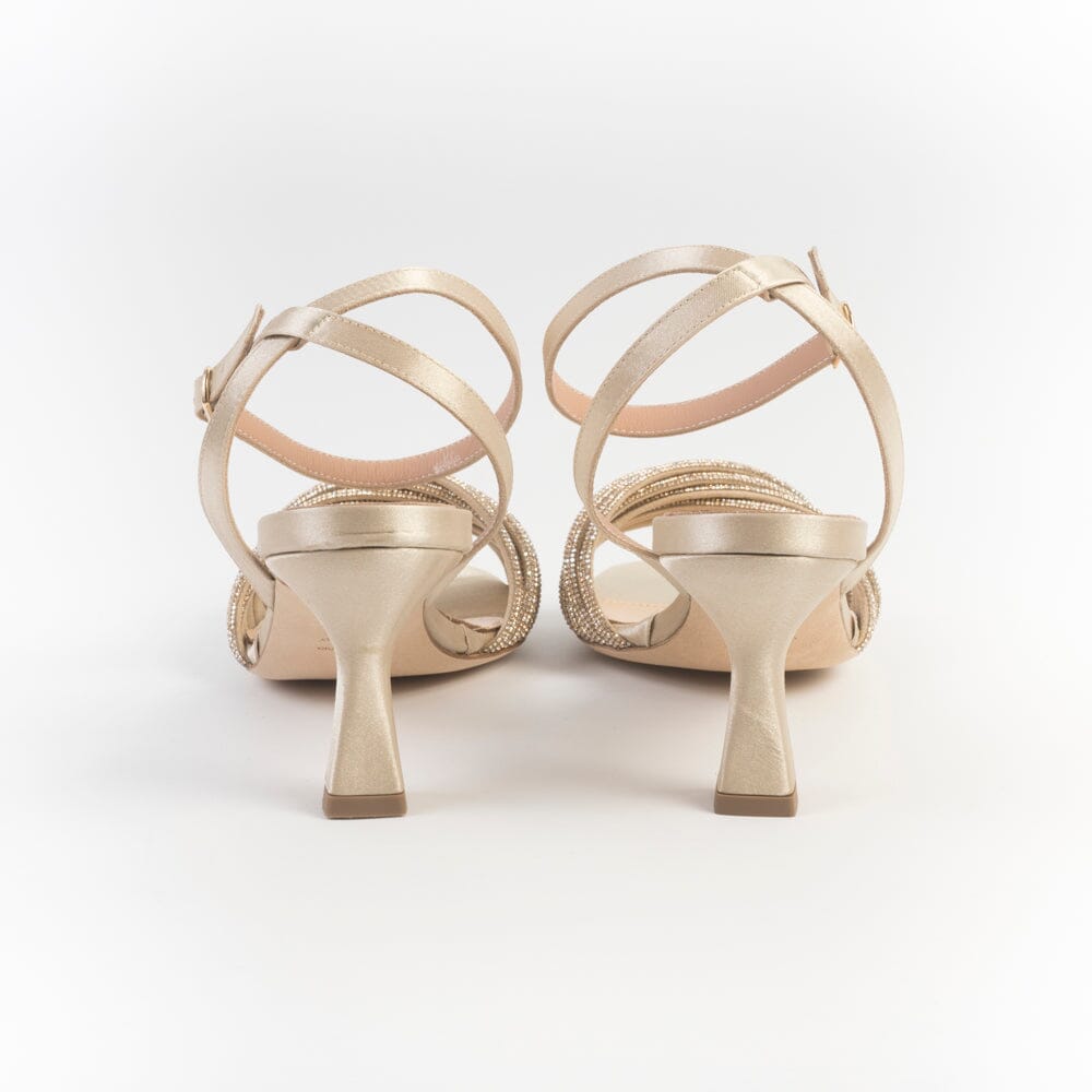 PAOLA FIORENZA - Sandali con Tacco - 2505 Raso Oro Scarpe Donna PAOLA FIORENZA