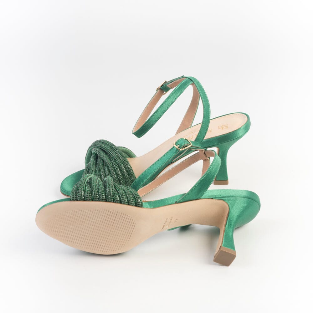 PAOLA FIORENZA - Sandali con Tacco - 2505 Raso Verde Scarpe Donna PAOLA FIORENZA