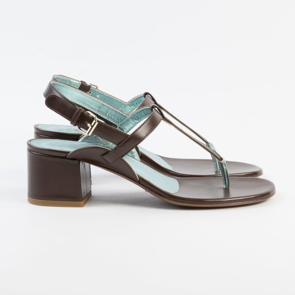RELAC - Sandali con Tacco Mod. 004 - Pelle Testa di Moro Scarpe Donna RELAC