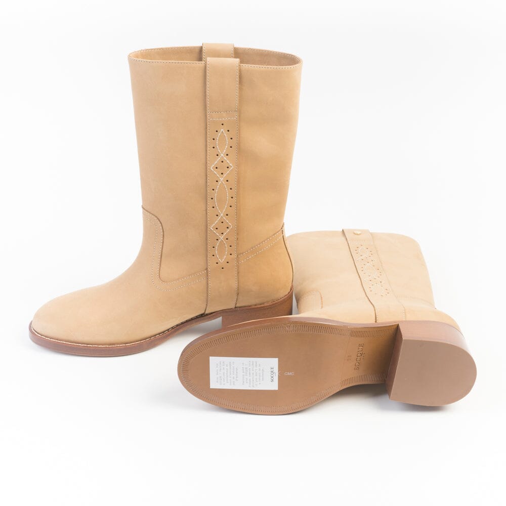 SOCQUE Paris - Stivali - Dune - Camoscio camel Scarpe Donna SOCQUE Paris