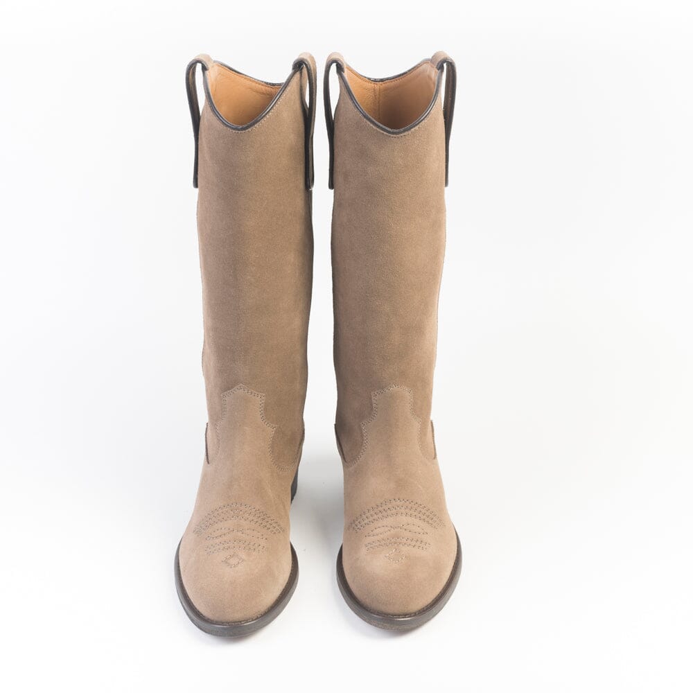 VIA ROMA 15 - Stivali - Texano - 3710 - Velour Champagne Scarpe Donna Via Roma 15