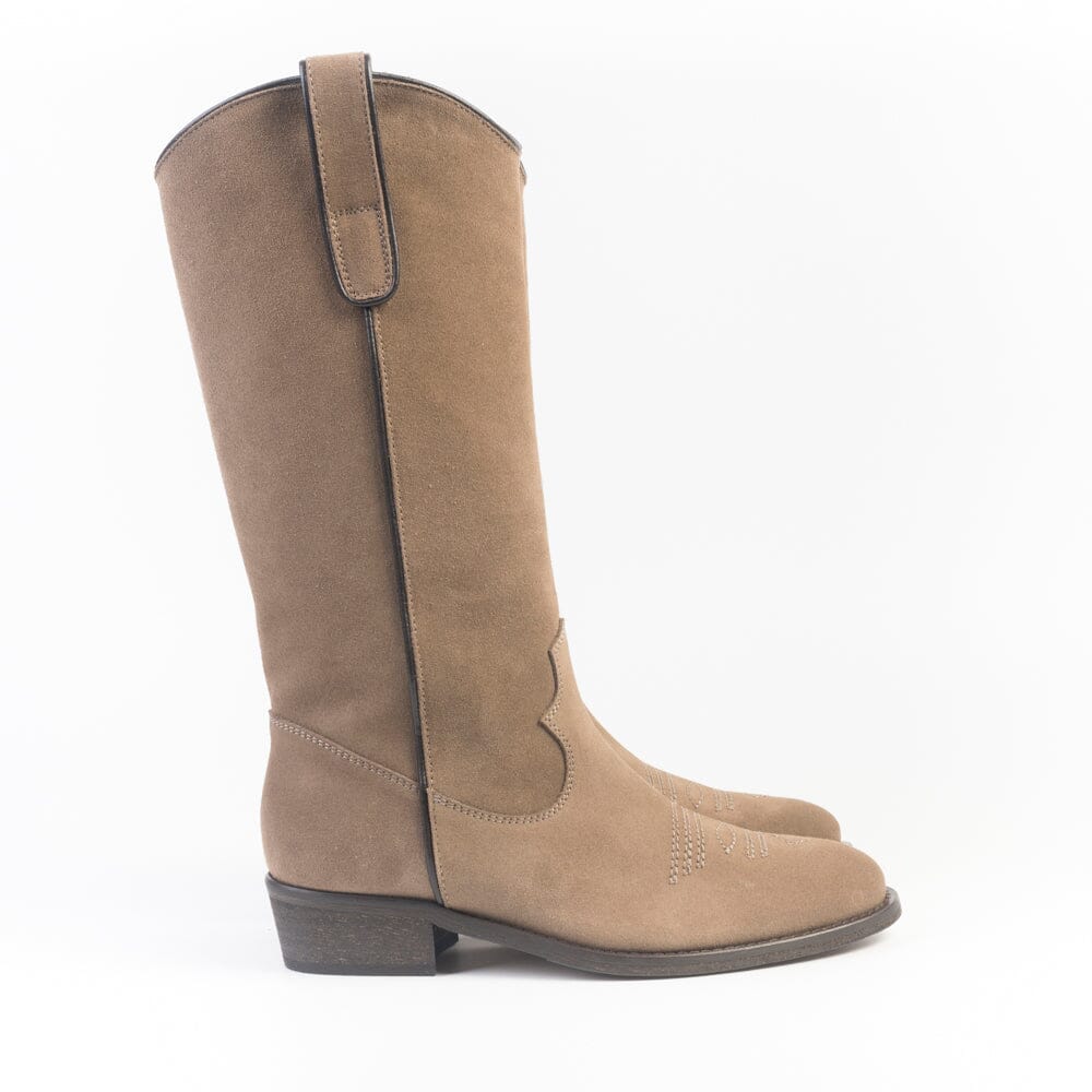 VIA ROMA 15 - Stivali - Texano - 3710 - Velour Champagne Scarpe Donna Via Roma 15