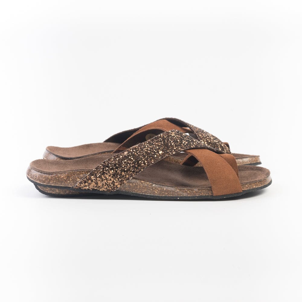 BOSABO - Sandali bassi - 464 - Glitter Nocciola Scarpe Donna BOSABO