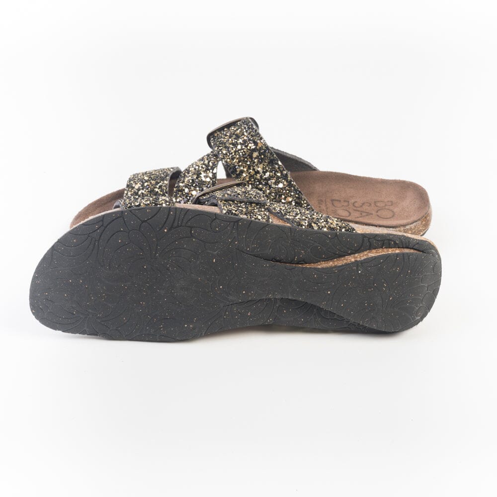 BOSABO - Sandali bassi - 486 - Glitter Nero Oro Scarpe Donna BOSABO