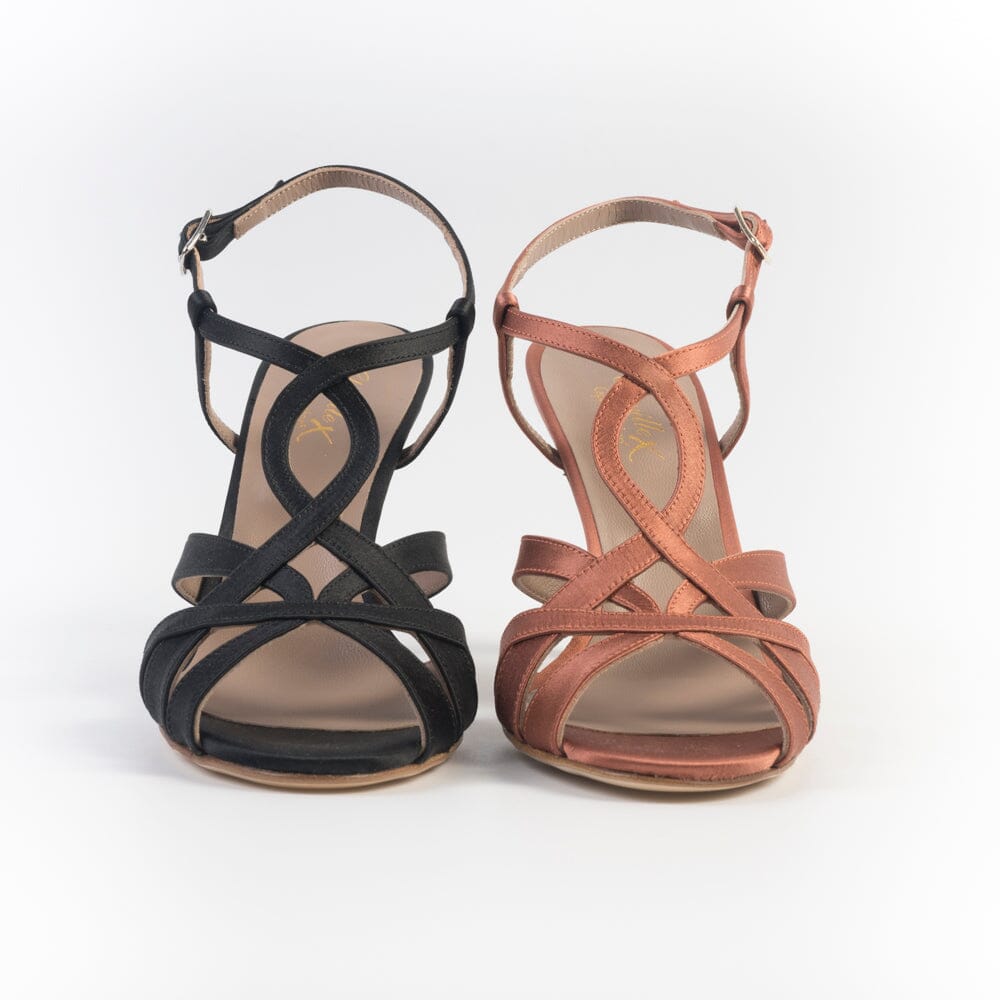 CHEVILLE - Sandali con Tacco - GIUSY - Cannella Raso Scarpe Donna CHEVILLE