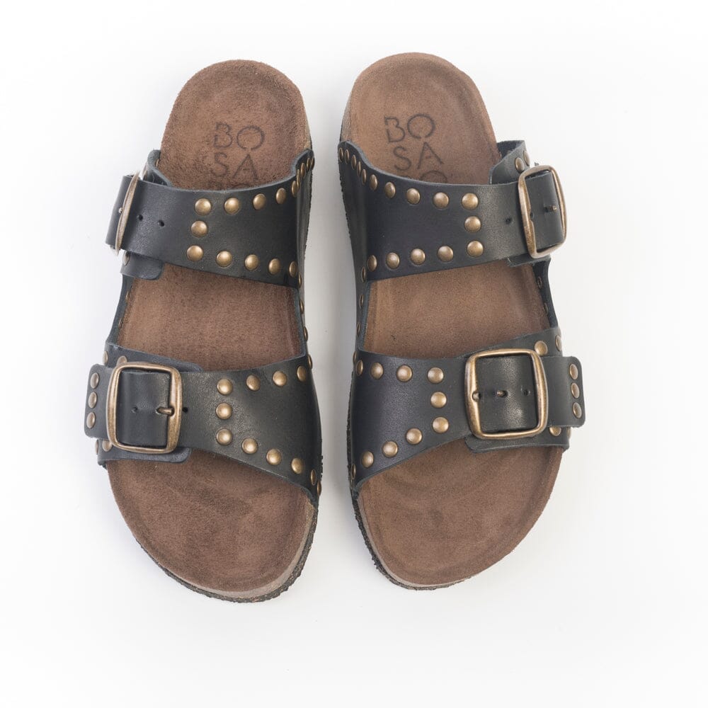 BOSABO - Sandali bassi - 426 - Vacchetta Nero Scarpe Donna BOSABO