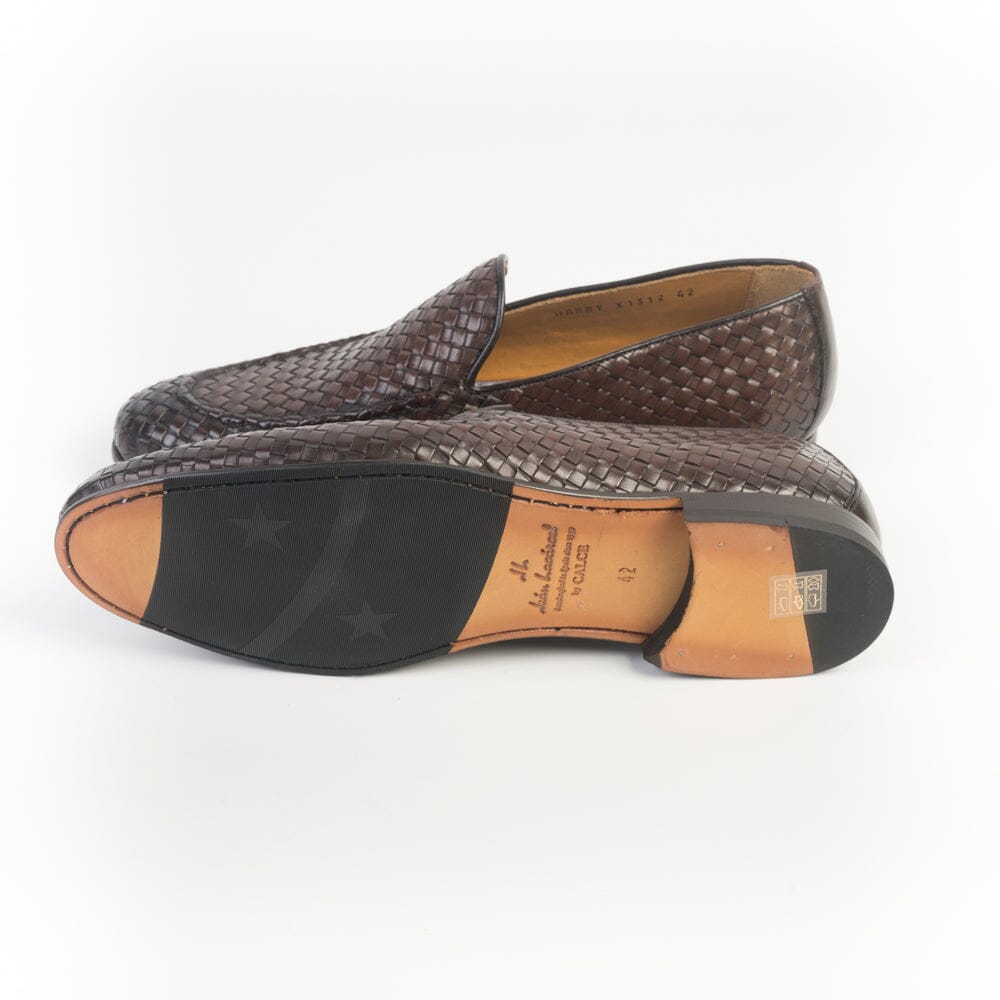 JUAN LACARCEL - Mocassino - X1312 - Castano intrecciato Scarpe Uomo JUAN LACARCEL