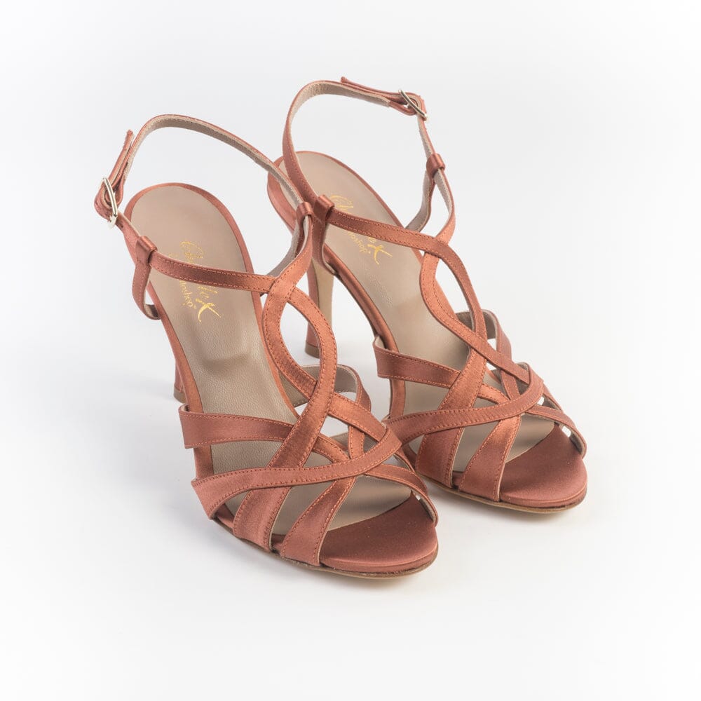 CHEVILLE - Sandali con Tacco - GIUSY - Cannella Raso Scarpe Donna CHEVILLE