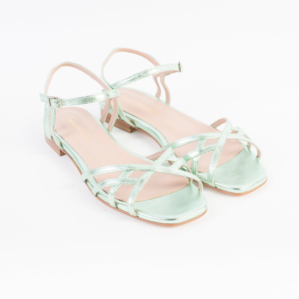 CappellettoShop - Sandali Bassi - Patty14- Verde Acqua Scarpe Donna CAPPELLETTO 1948