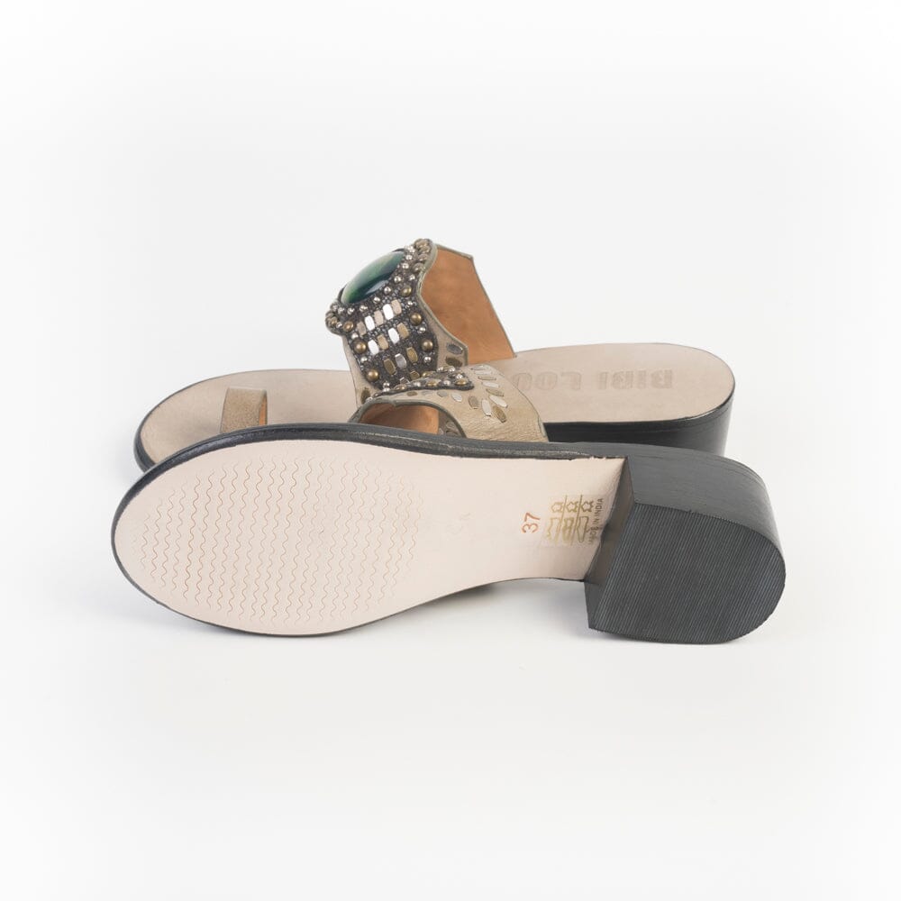 BIBI LOU - Mules infradito - 979Z88KW - Pelle tortora verde Scarpe Donna BIBI LOU