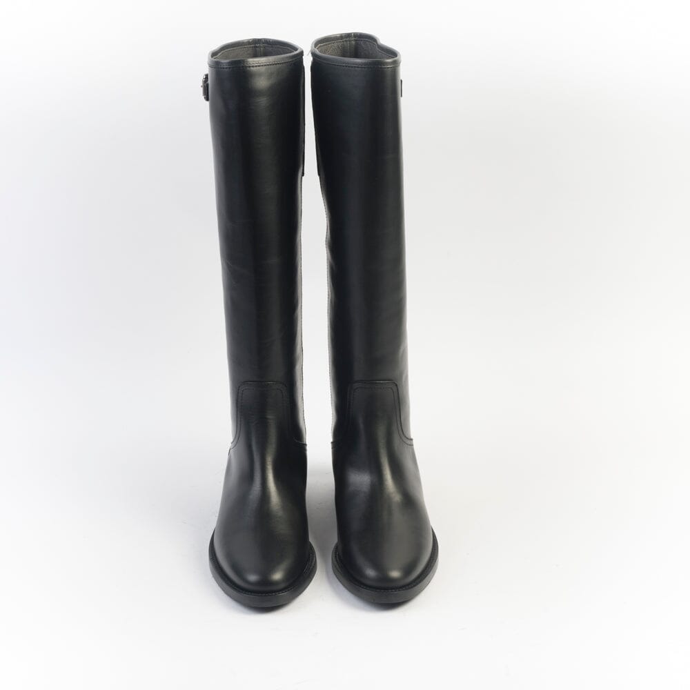 VIA ROMA 15 - Stivali 4489 - Pelle Nero - Fibbia Cavallerizza Scarpe Donna Via Roma 15